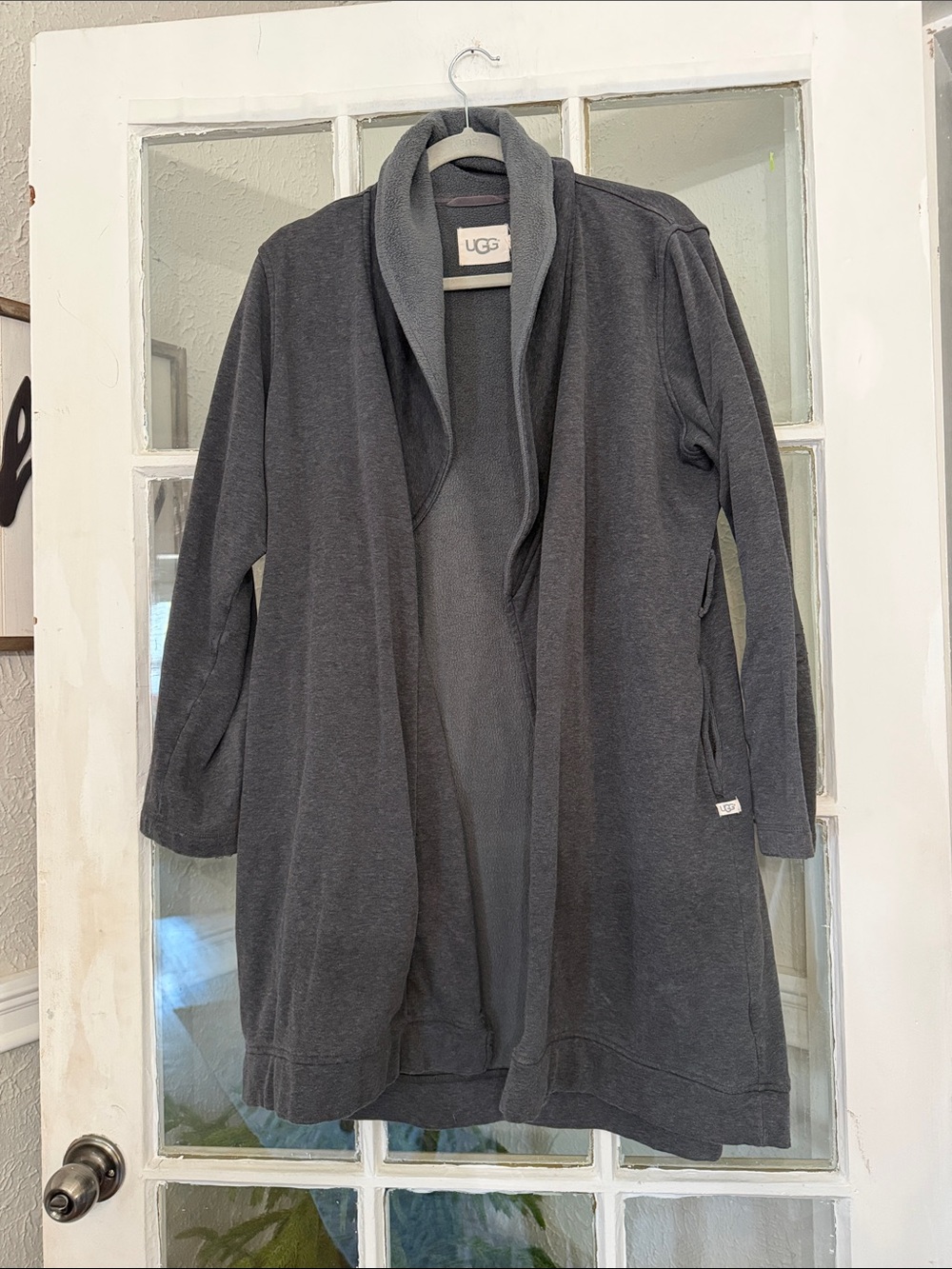 UGG Women's Charcoal Open-Front Shawl Collar Cardigan